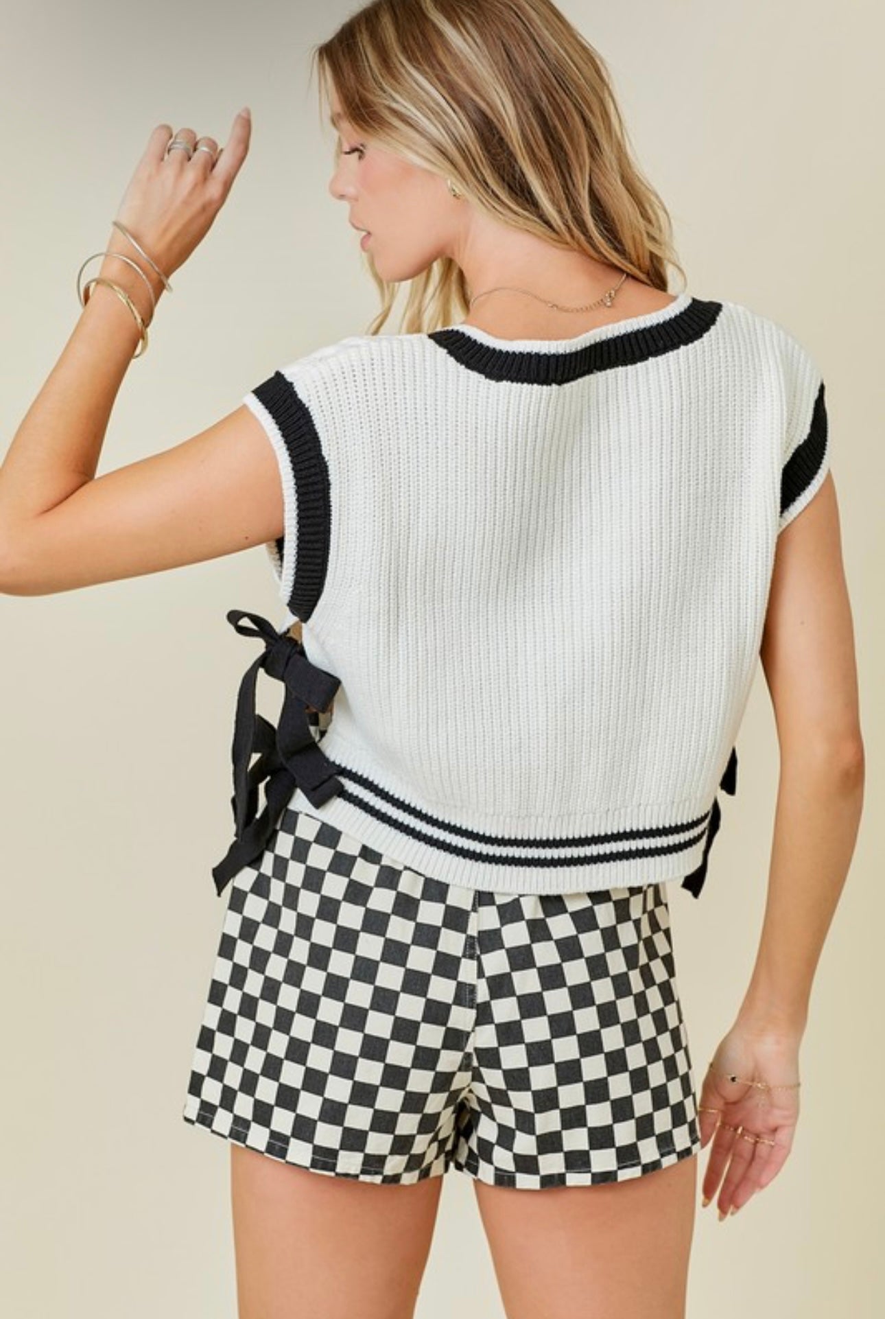 Sweater Vest With Side Bow Ties